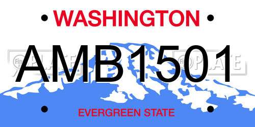 AMB1501 Washington License Plate