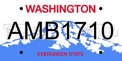 AMB1710 Washington License Plate