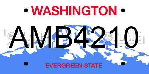 AMB4210 Washington License Plate