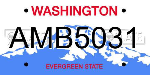 AMB5031 Washington License Plate