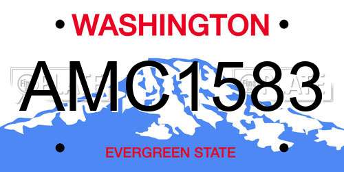 AMC1583 Washington License Plate