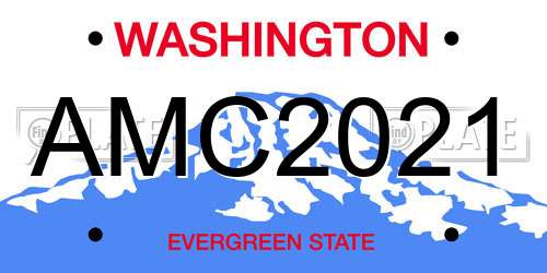 AMC2021 Washington License Plate