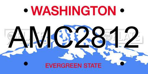 AMC2812 Washington License Plate