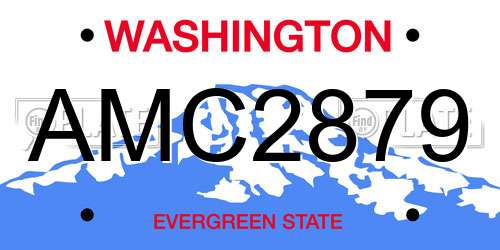 AMC2879 Washington License Plate
