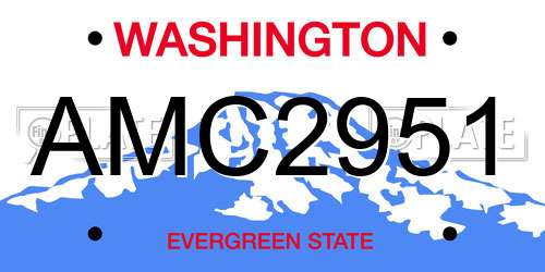 AMC2951 Washington License Plate