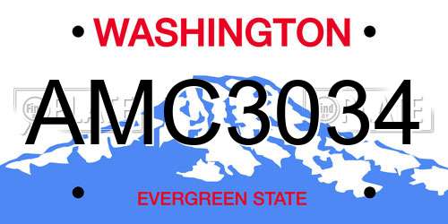 AMC3034 Washington License Plate