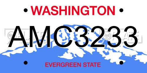 AMC3233 Washington License Plate