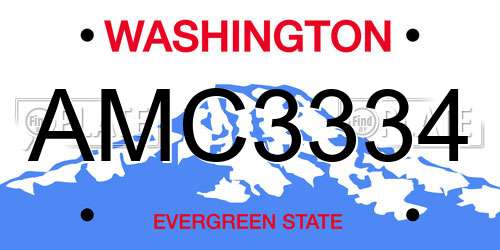 AMC3334 Washington License Plate