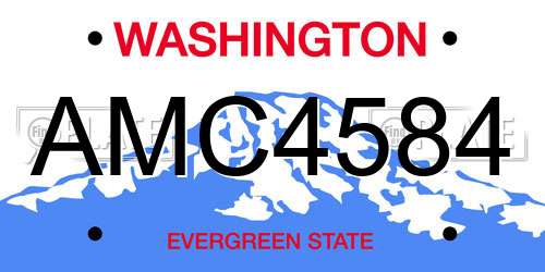 AMC4584 Washington License Plate