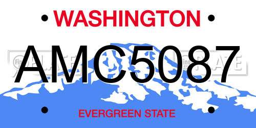 AMC5087 Washington License Plate