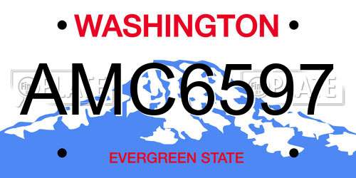 AMC6597 Washington License Plate