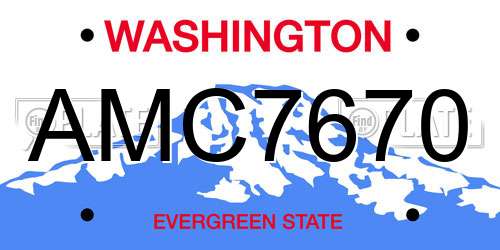 AMC7670 Washington License Plate
