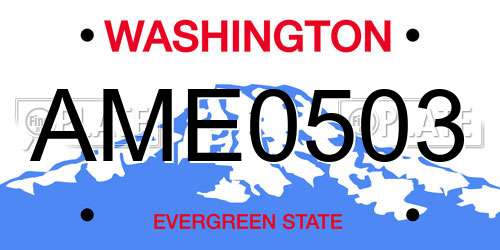 AME0503 Washington License Plate