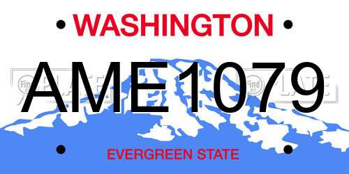 AME1079 Washington License Plate