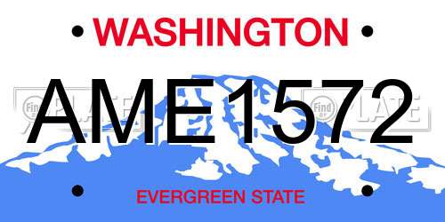 AME1572 Washington License Plate