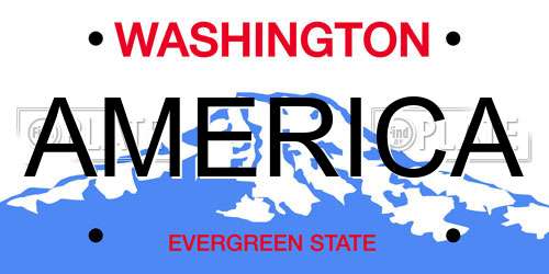 AMERICA Washington License Plate