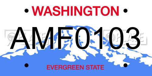 AMF0103 Washington License Plate