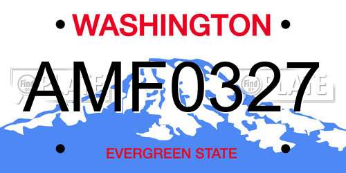 AMF0327 Washington License Plate