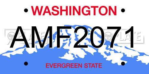 AMF2071 Washington License Plate