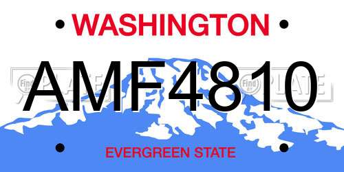 AMF4810 Washington License Plate