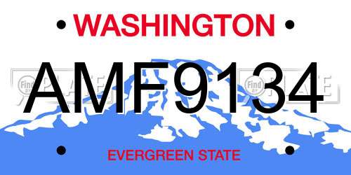 AMF9134 Washington License Plate