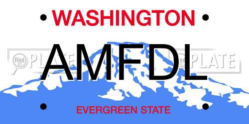 AMFDL Washington License Plate