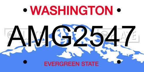 AMG2547 Washington License Plate