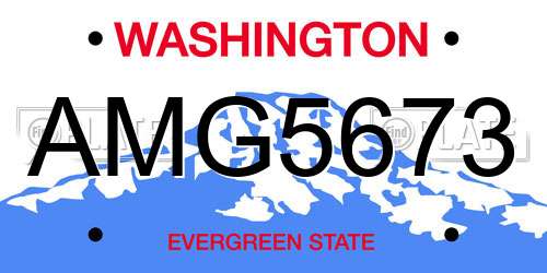 AMG5673 Washington License Plate