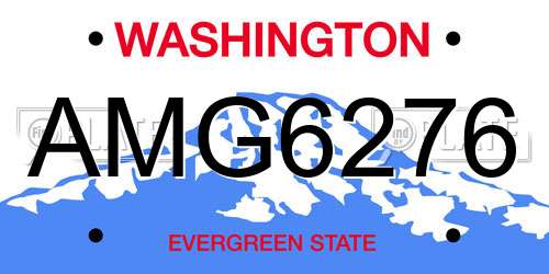 AMG6276 Washington License Plate