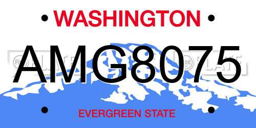 AMG8075 Washington License Plate