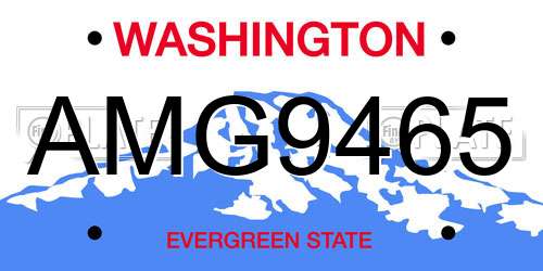 AMG9465 Washington License Plate