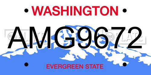 AMG9672 Washington License Plate