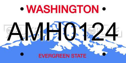 AMH0124 Washington License Plate