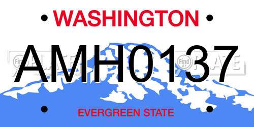 AMH0137 Washington License Plate