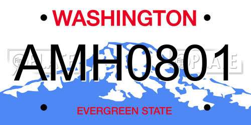 AMH0801 Washington License Plate