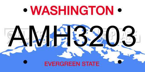 AMH3203 Washington License Plate
