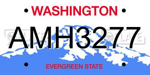 AMH3277 Washington License Plate