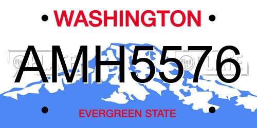 AMH5576 Washington License Plate