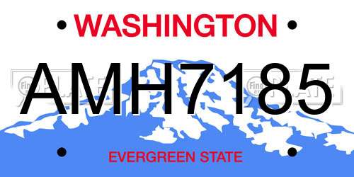 AMH7185 Washington License Plate