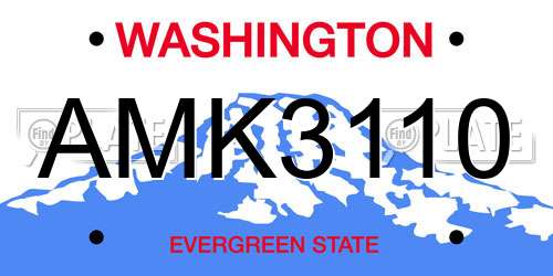 AMK3110 Washington License Plate