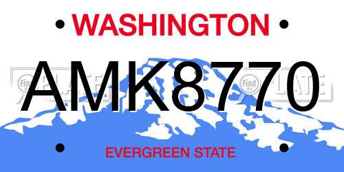 AMK8770 Washington License Plate