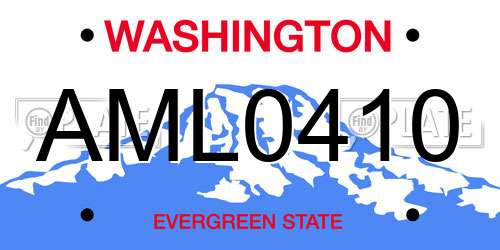 AML0410 Washington License Plate