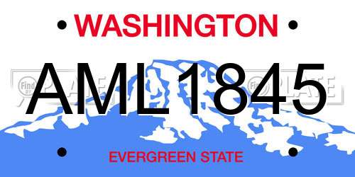 AML1845 Washington License Plate