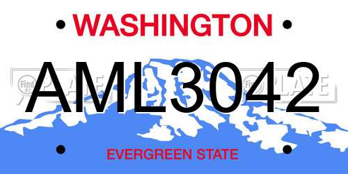 AML3042 Washington License Plate