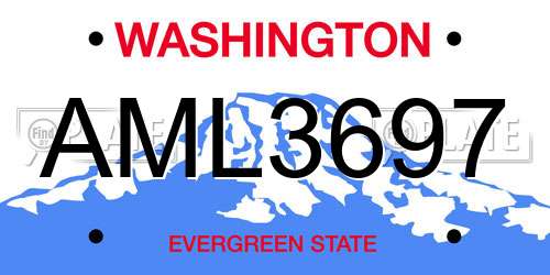 AML3697 Washington License Plate