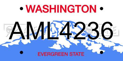 AML4236 Washington License Plate