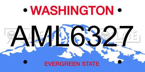 AML6327 Washington License Plate