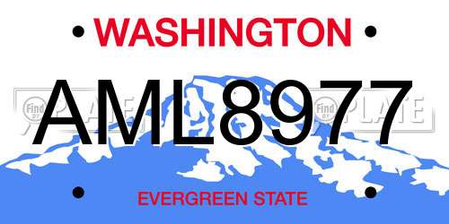 AML8977 Washington License Plate