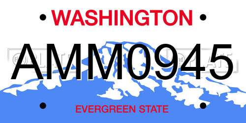 AMM0945 Washington License Plate
