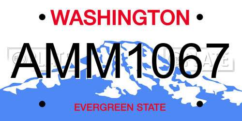 AMM1067 Washington License Plate